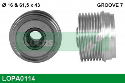 LUCAS ENGINE DRIVE lopa0114 -  Механизм свободного хода генератора